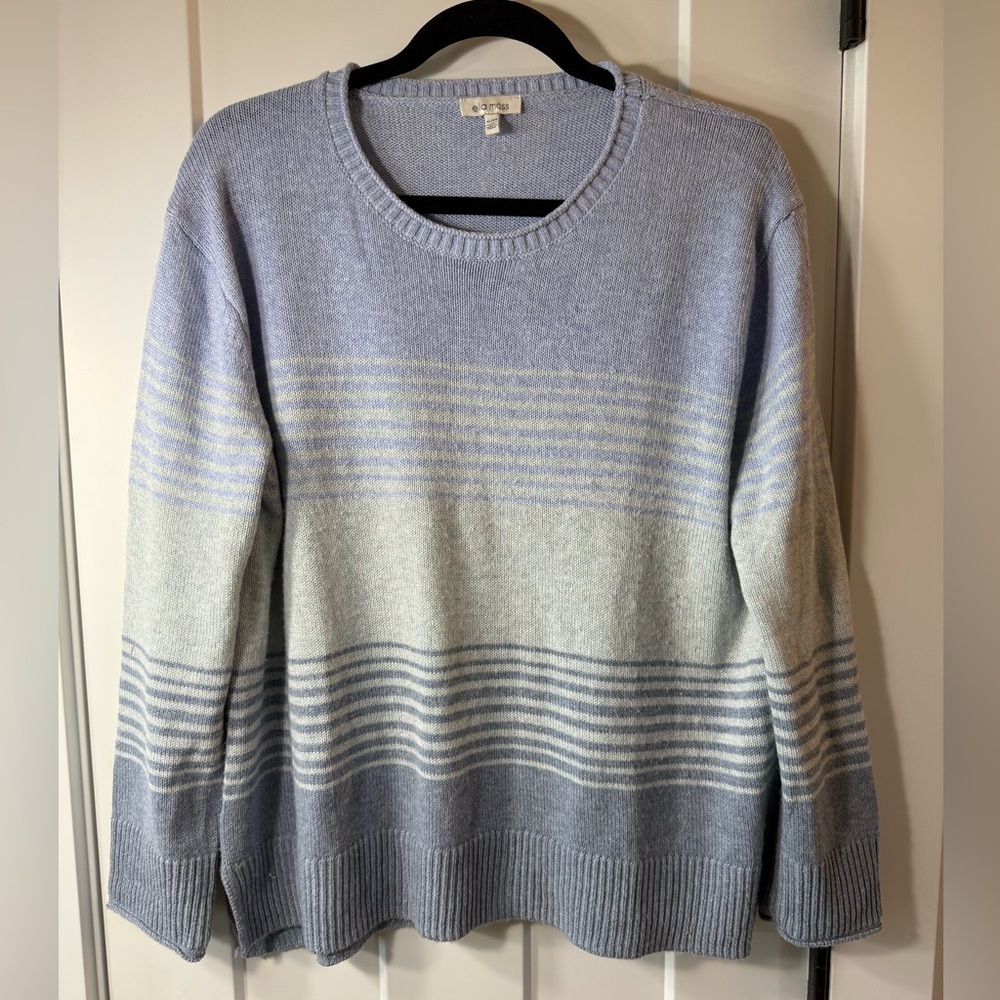 Cynthia Rowley Blue and Gray Striped Sweater